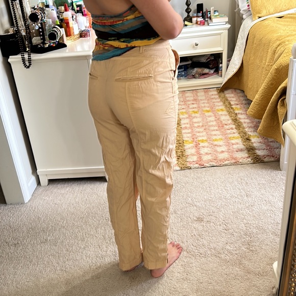 Free People Pants 2 Lucid Dreams Cargo Button Front Seam Straight Leg 100 Cotton - Picture 4 of 9